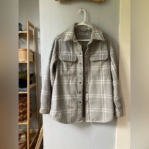 Thick gray fleece flannel jacket